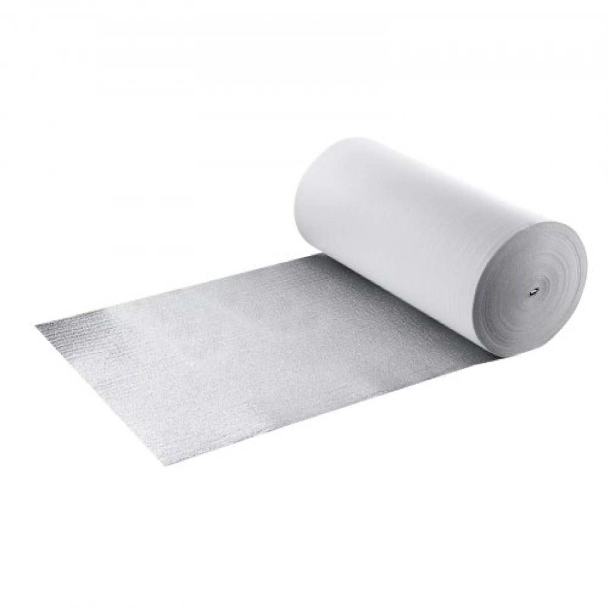 Ρολό VEVOR Reflective Insulation Roll, EPE Foam Core Radiant Barrier, 3mm 76,2m x 1,22 m, Αλουμινόχαρτο Λευκό φιλμ PE Θερμοανακλαστική ασπίδα, Θερμομονωτικό ρολό για ταράτσες RV παραθύρων γκαραζόπορτας