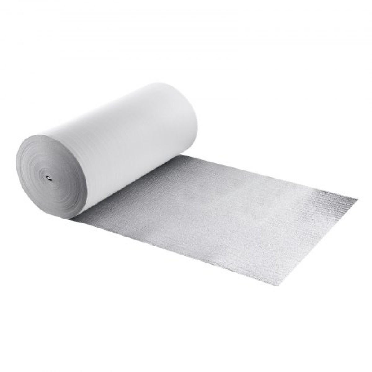 Ρολό VEVOR Reflective Insulation Roll, EPE Foam Core Radiant Barrier, 3mm 76,2m x 1,22 m, Αλουμινόχαρτο Λευκό φιλμ PE Θερμοανακλαστική ασπίδα, Θερμομονωτικό ρολό για ταράτσες RV παραθύρων γκαραζόπορτας