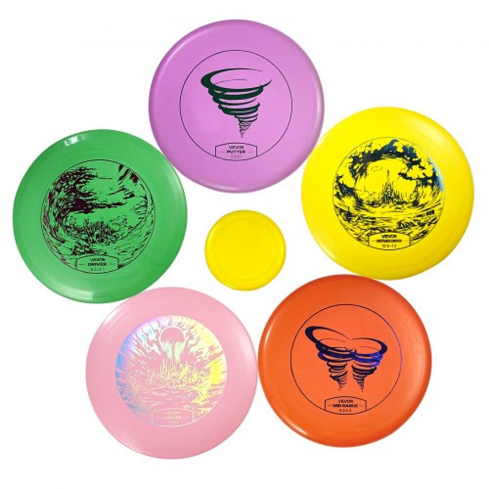 VEVOR Disc Golf Set, 5 PCS Beginners Flying Discs, Disc Golf Starter set for full-body Strength training, with Putter, Mid-Range, Driver, Mini Marker, PDGA Εγκεκριμένο για υπαίθρια αυλή, γκαζόν, παραλία