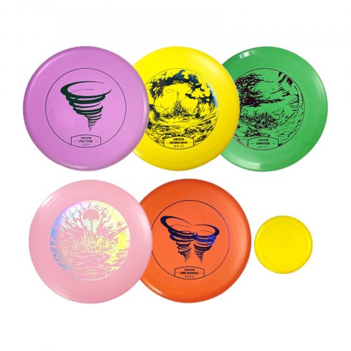 VEVOR Disc Golf Set, 5 PCS Beginners Flying Discs, Disc Golf Starter set for full-body Strength training, with Putter, Mid-Range, Driver, Mini Marker, PDGA Εγκεκριμένο για υπαίθρια αυλή, γκαζόν, παραλία