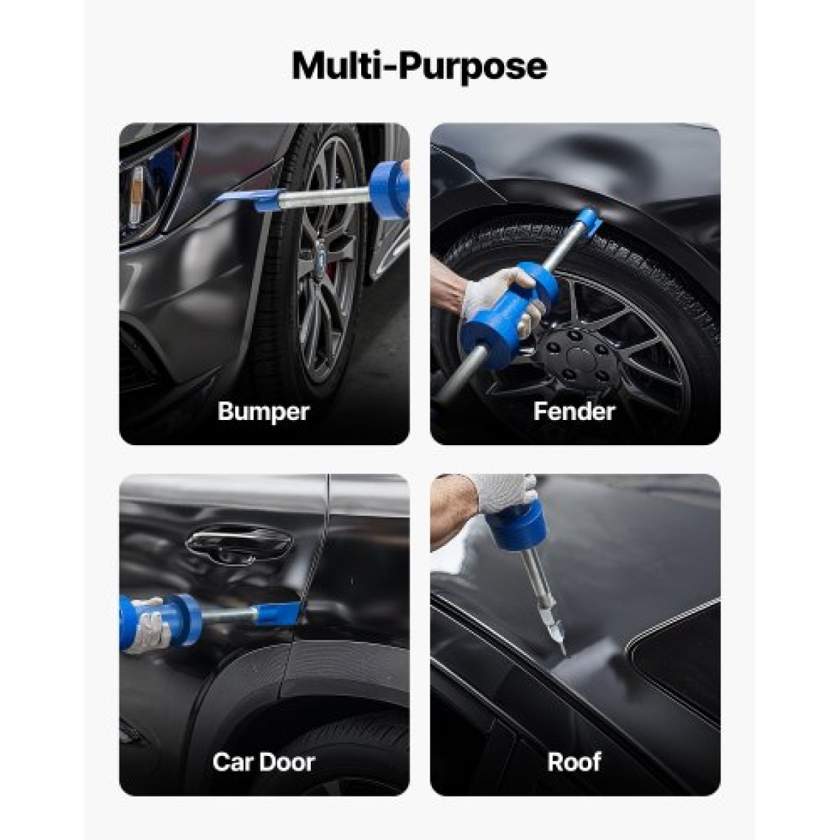 VEVOR Dent Puller Kit, 5,9 kg 14-in-1 Slide Hammer Dent Removal Kit, Heavy-Duty Auto Body Truck Repair Πλαίσιο επισκευής εργαλείου αφαίρεσης ζημιών αυτοκινήτου με θήκη μεταφοράς, ράβδο προέκτασης, αντιολισθητική λαβή