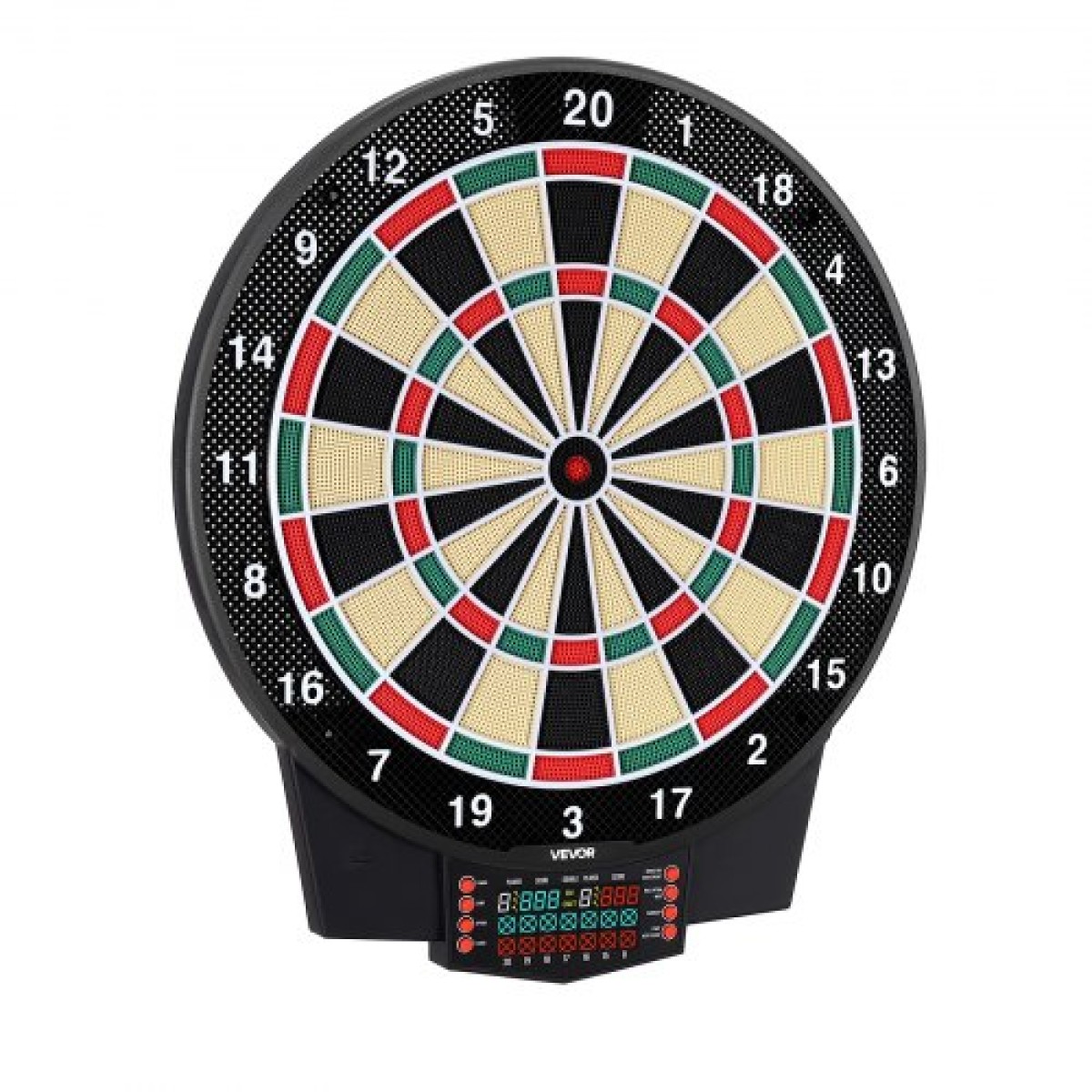 VEVOR Electronic Dart Board, 391mm Target Dartboard με 43 παιχνίδια & 320+ παραλλαγές για έως και 8 παίκτες, 6 άξονες βελών με πτήσεις & 50 soft tips, έγχρωμη οθόνη βαθμολογίας LCD για αίθουσα παιχνιδιών Home Party