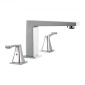 VEVOR Roman Baucet Baucet, 3 Hole Waterfall Bathub Baucet, Bath Baucets Baucets set with 2 Handles, Roman Baucets Baucets Deck Mount for Pet Washing, Baby Care, Bathtub Baucet, Ασημί, Σχεδιασμός ορθής γωνίας στομίου