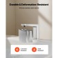 VEVOR Roman Baucet Baucet, 3 Hole Waterfall Bathub Baucet, Bath Baucets Baucets set with 2 Handles, Roman Baucets Baucets Deck Mount for Pet Washing, Baby Care, Bathtub Baucet, Ασημί, Σχεδιασμός ορθής γωνίας στομίου