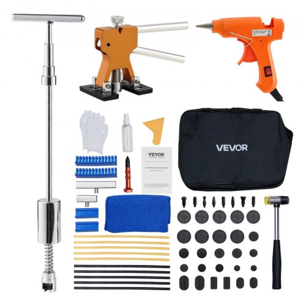 VEVOR Dent Puller Kit, 61 ΤΕΜ. Paintless Dent Removal Kit με Golden Lifter, Slide Hammer T-Bar, Glue Gun, Auto Body Hail Repair Remover Tools for Car Refrigerator Large Small Door Diing Repair