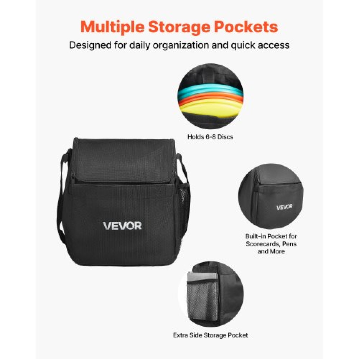 VEVOR Disc Golf Set, Ιπτάμενοι Δίσκοι 6 ΤΕΜ για αρχάριους, Σετ εκκίνησης Disc Golf, με Putter, Mid-Range, Driver, Συμπεριλαμβανομένου Mini Marker, Φορητό σακίδιο πλάτης, για υπαίθρια αυλή, γκαζόν, παραλία και πάρκο