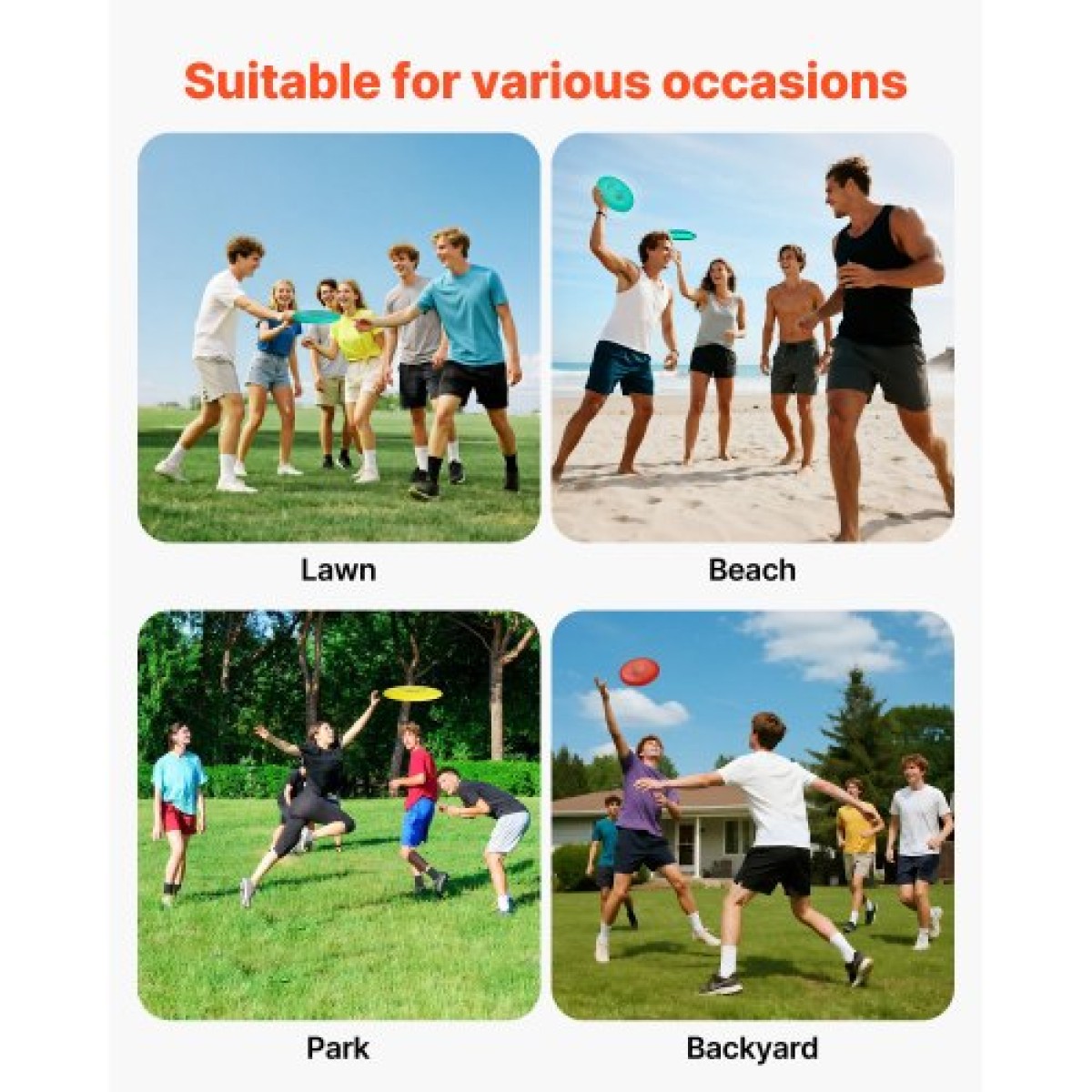 VEVOR Disc Golf Set, Ιπτάμενοι Δίσκοι 6 ΤΕΜ για αρχάριους, Σετ εκκίνησης Disc Golf, με Putter, Mid-Range, Driver, Συμπεριλαμβανομένου Mini Marker, Φορητό σακίδιο πλάτης, για υπαίθρια αυλή, γκαζόν, παραλία και πάρκο