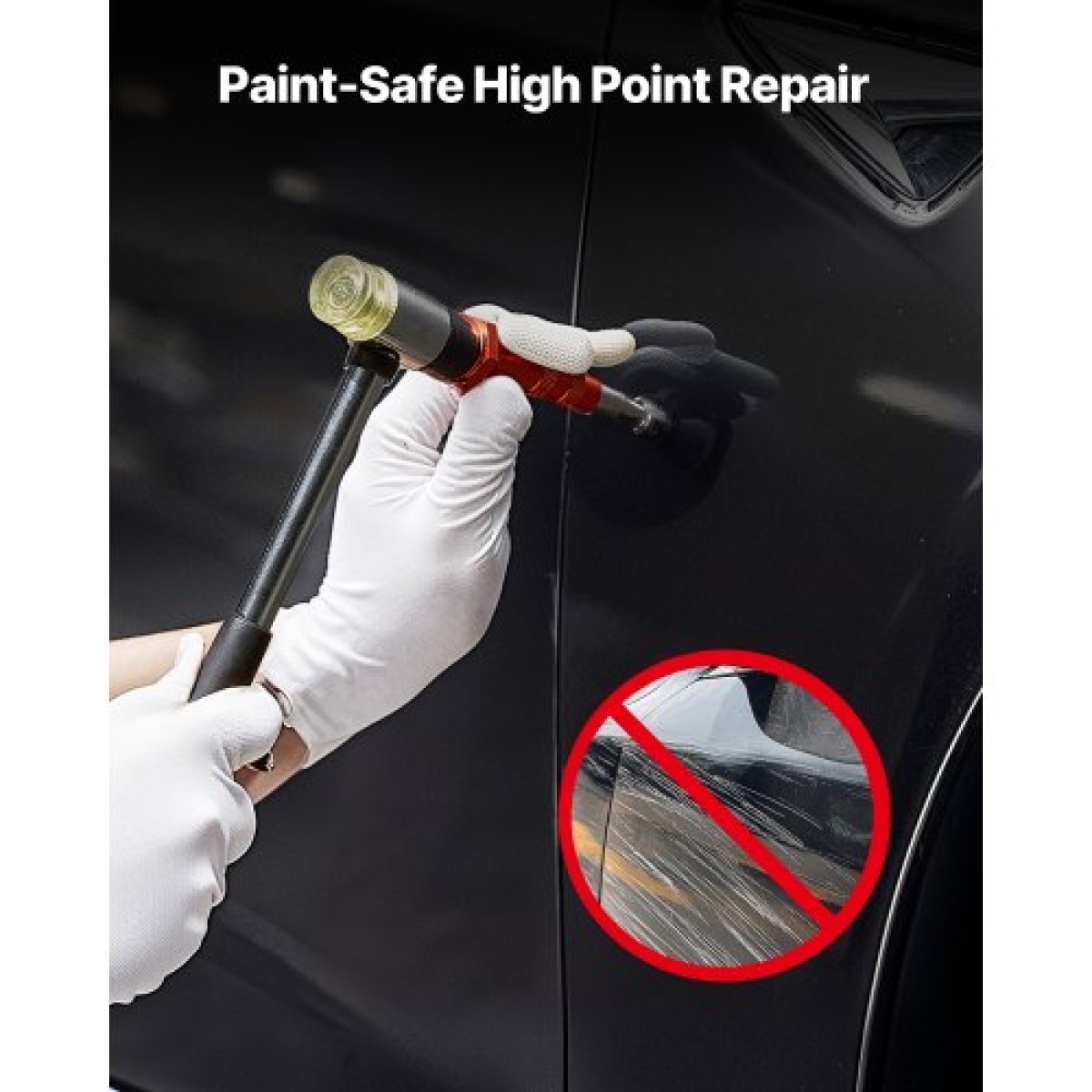VEVOR Dent Puller Kit, Paintless Car Removal Dent Tool, Auto Fender Repair Paverer Puller Lifter with Curved Rod, λοστό, Λαστιχένιο σφυρί, Αερόσακος, Αποσπώμενα & Επισκευαστικά Στυλό, Ανταλλακτικό Κιτ εργαλείων κεφαλών