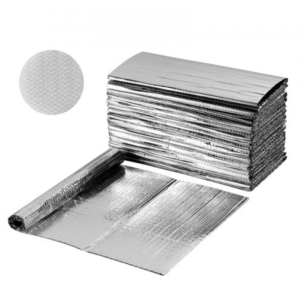 VEVOR Double Reflective Insulation Sheet, 16PCS Double-Sided Aluminum Foil Radiant Barrier, 6mm 1.22 m x 0.61 m, Dual-Layer Air Bubble Heat Reflective Shield, Thermal Insulation Rolls