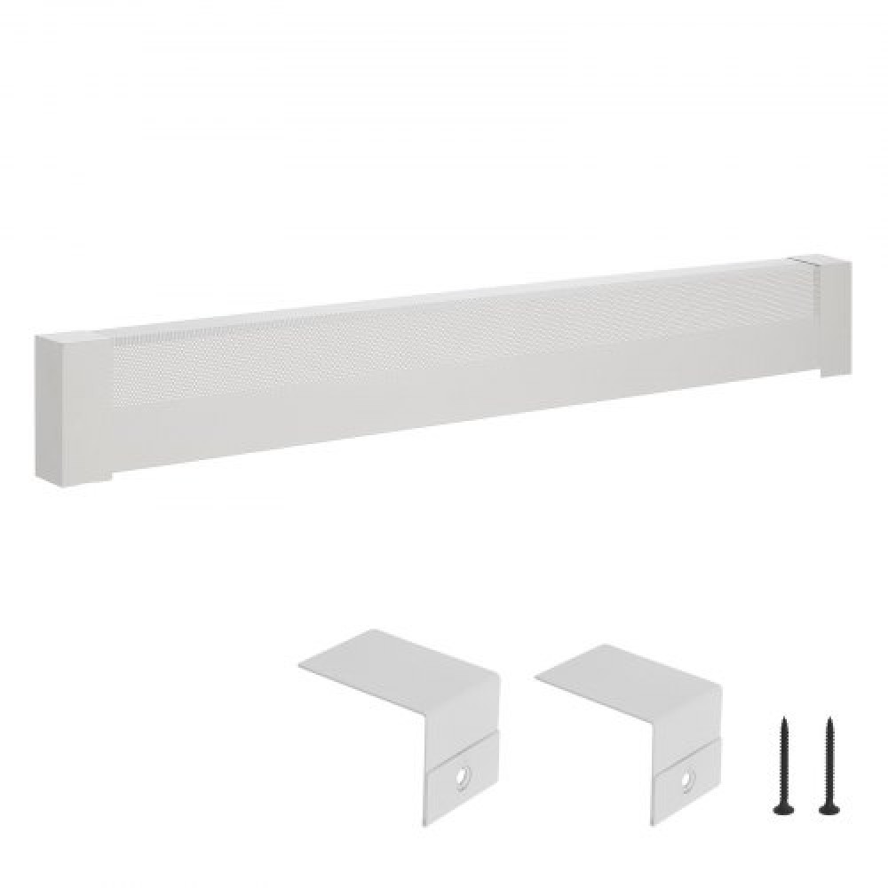 Καλύμματα θερμαντήρα βάσης VEVOR, Basic Series 1526 mm Τυπική ηλεκτρική μονάδα θέρμανσης Μπροστινό κάλυμμα για τη βελτίωση του σπιτιού, χάλυβας βαρέως τύπου, Εύκολη εγκατάσταση για την αντικατάσταση του παλιού καλύμματος κρεβατοκάμαρας, λευκό