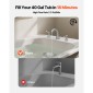 VEVOR Roman Baucet Baucet, 3 Hole Waterfall Bathtub Baucet, Gooseneck Bath Bar Baucets Baucets with 2 Handles, Deck Mount Bab Baucet Baucet for Baby Care, μπάνιο ενηλίκων, βουρτσισμένο ανοξείδωτο ατσάλι, ψηλό τόξο