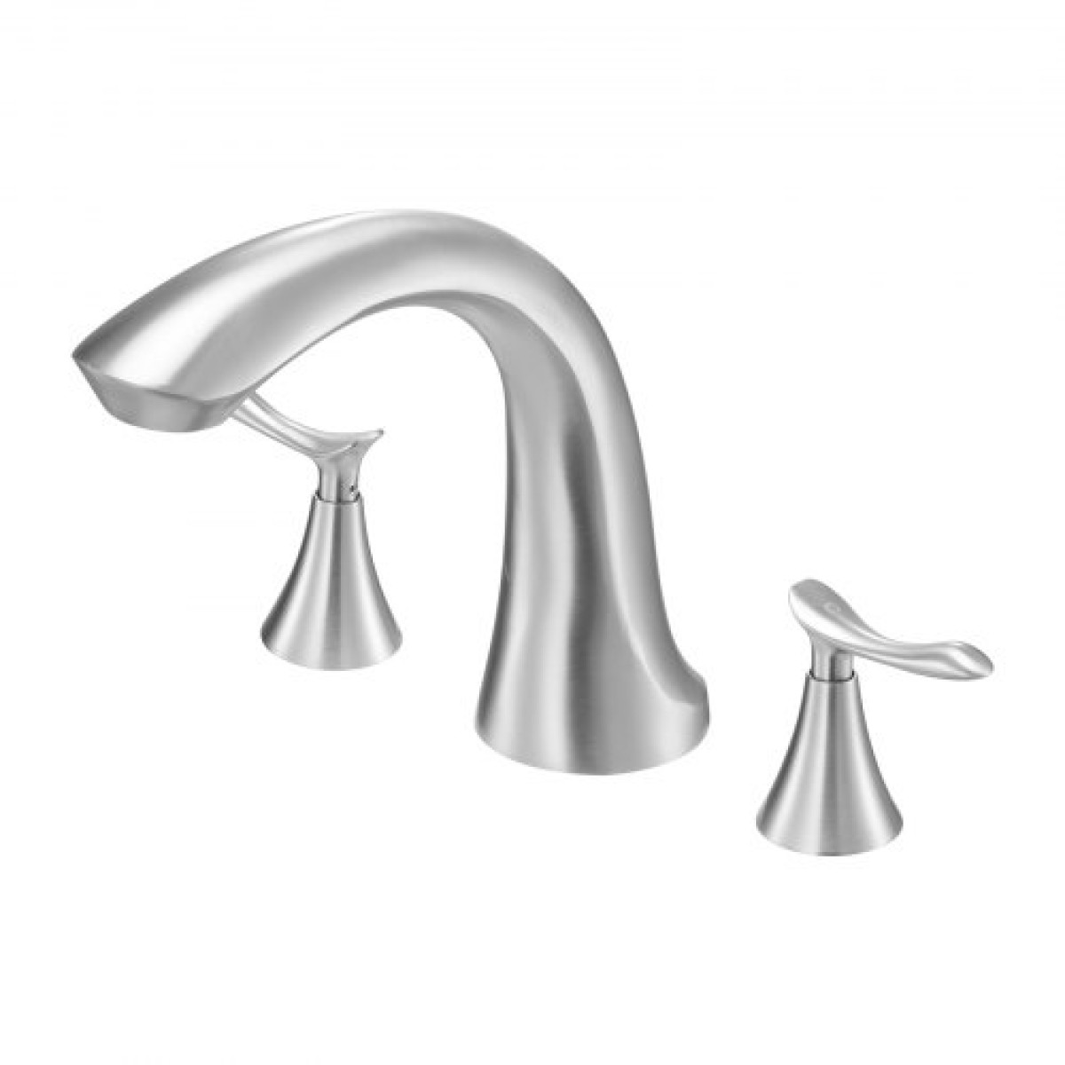 VEVOR Roman Baucet Baucet, 3 Hole Waterfall Bathtub Baucet, Gooseneck Bath Bar Baucets Baucets with 2 Handles, Deck Mount Bab Baucet Baucet for Baby Care, μπάνιο ενηλίκων, βουρτσισμένο ανοξείδωτο ατσάλι, ψηλό τόξο