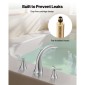 VEVOR Roman Baucet Baucet, 3 Hole Waterfall Bathtub Baucet, Gooseneck Bath Bar Baucets Baucets with 2 Handles, Deck Mount Bab Baucet Baucet for Baby Care, μπάνιο ενηλίκων, βουρτσισμένο ανοξείδωτο ατσάλι, ψηλό τόξο