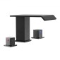 VEVOR Roman Baucet Baucet, 3 Hole Waterfall Bathub Baucet, Bath Baucets Baucets with 2 Handle, Roman Baucets Baucets Deck Mount for Pet Washing, Baby Care, Bathing Bathub, Matte Black, Inox