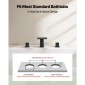 VEVOR Roman Baucet Baucet, 3 Hole Waterfall Bathub Baucet, Bath Baucets Baucets with 2 Handle, Roman Baucets Baucets Deck Mount for Pet Washing, Baby Care, Bathing Bathub, Matte Black, Inox