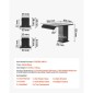 VEVOR Roman Baucet Baucet, 3 Hole Waterfall Bathub Baucet, Bath Baucets Baucets with 2 Handle, Roman Baucets Baucets Deck Mount for Pet Washing, Baby Care, Bathing Bathub, Matte Black, Inox