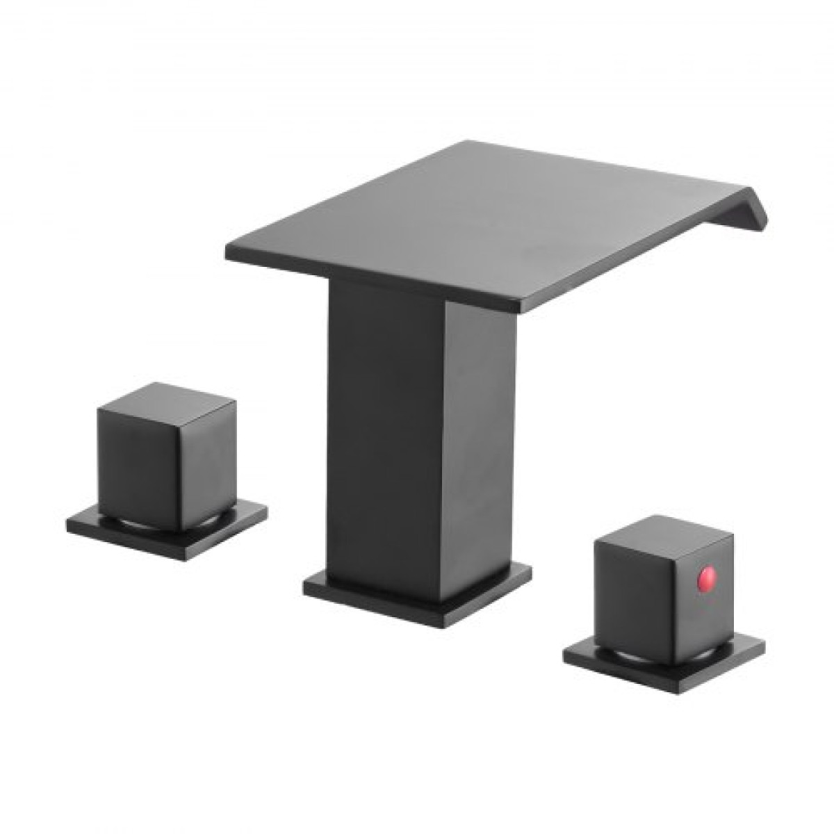 VEVOR Roman Baucet Baucet, 3 Hole Waterfall Bathub Baucet, Bath Baucets Baucets with 2 Handle, Roman Baucets Baucets Deck Mount for Pet Washing, Baby Care, Bathing Bathub, Matte Black, Inox