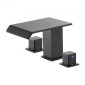 VEVOR Roman Baucet Baucet, 3 Hole Waterfall Bathub Baucet, Bath Baucets Baucets with 2 Handle, Roman Baucets Baucets Deck Mount for Pet Washing, Baby Care, Bathing Bathub, Matte Black, Inox
