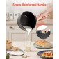 Κατσαρόλα VEVOR 2.5 QT, Αντικολλητικό τηγάνι με γυάλινο καπάκι, Κατσαρόλα ψησίματος πολλαπλών χρήσεων με αποσπώμενο χερούλι, κατσαρόλα μικρή κουζίνα κουζίνας με επικάλυψη, συμβατό με επαγωγή, μαύρο