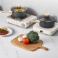 Κατσαρόλα VEVOR 2.5 QT, Αντικολλητικό τηγάνι με γυάλινο καπάκι, Κατσαρόλα ψησίματος πολλαπλών χρήσεων με αποσπώμενο χερούλι, κατσαρόλα μικρή κουζίνα κουζίνας με επικάλυψη, συμβατό με επαγωγή, μαύρο