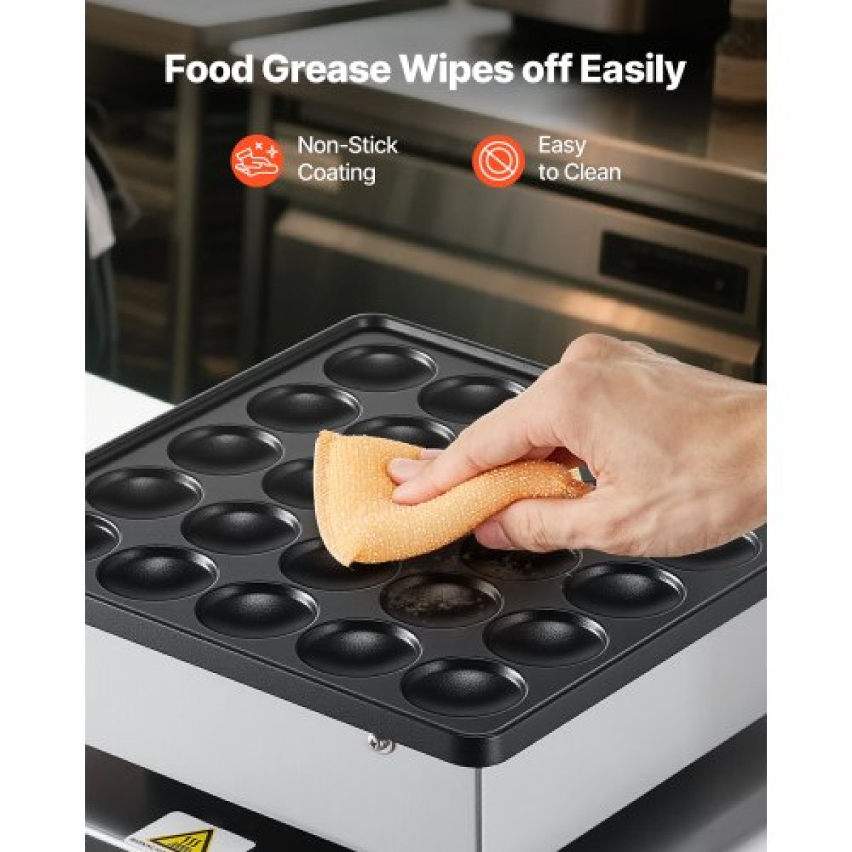 VEVOR Mini Pancake Maker, 25 ΤΕΜ. 43mm Διάμετρος Ολλανδικός Μάφιν Βαφλιέρα, Αντικολλητικό Ανοξείδωτο Γκριλ Poffertjes, Επαγγελματικό Ηλεκτρικό Μηχάνημα Dorayaki, Temp & Time Control, Εστιατόριο κουζίνας σπιτιού