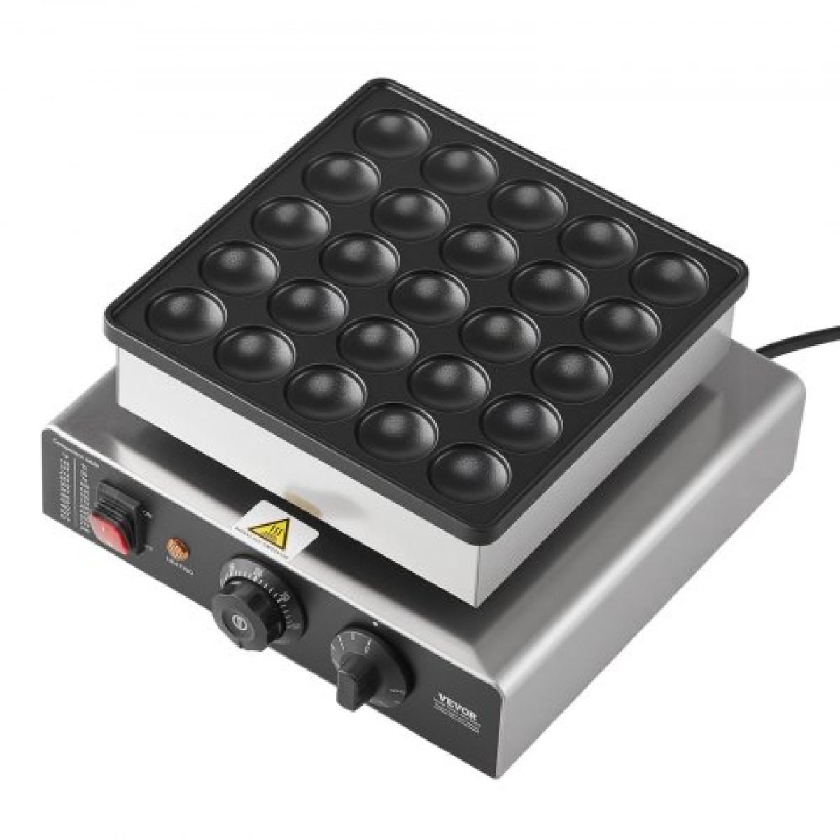 VEVOR Mini Pancake Maker, 25 ΤΕΜ. 43mm Διάμετρος Ολλανδικός Μάφιν Βαφλιέρα, Αντικολλητικό Ανοξείδωτο Γκριλ Poffertjes, Επαγγελματικό Ηλεκτρικό Μηχάνημα Dorayaki, Temp & Time Control, Εστιατόριο κουζίνας σπιτιού