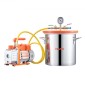 Θάλαμος κενού VEVOR 11,36 L με αντλία, 3,5 CFM 99 L/min, Μονοβάθμια αντλία κενού, κιτ θαλάμου απαέρωσης από ανοξείδωτο χάλυβα, καπάκι από σκληρυμένο γυαλί, σωλήνας 1,5 m, για σταθεροποίηση ρητίνης σιλικόνης απαερίωσης ξύλου