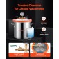 Θάλαμος κενού VEVOR 11,36 L με αντλία, 3,5 CFM 99 L/min, Μονοβάθμια αντλία κενού, κιτ θαλάμου απαέρωσης από ανοξείδωτο χάλυβα, καπάκι από σκληρυμένο γυαλί, σωλήνας 1,5 m, για σταθεροποίηση ρητίνης σιλικόνης απαερίωσης ξύλου