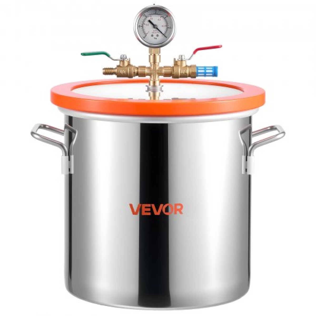 Θάλαμος κενού VEVOR 11,36 L με αντλία, 3,5 CFM 99 L/min, Μονοβάθμια αντλία κενού, κιτ θαλάμου απαέρωσης από ανοξείδωτο χάλυβα, καπάκι από σκληρυμένο γυαλί, σωλήνας 1,5 m, για σταθεροποίηση ρητίνης σιλικόνης απαερίωσης ξύλου