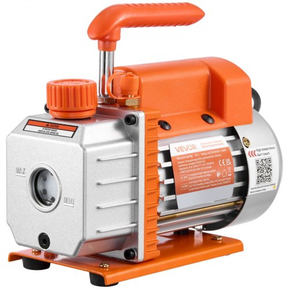 Θάλαμος κενού VEVOR 11,36 L με αντλία, 3,5 CFM 99 L/min, Μονοβάθμια αντλία κενού, κιτ θαλάμου απαέρωσης από ανοξείδωτο χάλυβα, καπάκι από σκληρυμένο γυαλί, σωλήνας 1,5 m, για σταθεροποίηση ρητίνης σιλικόνης απαερίωσης ξύλου