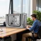 Περίβλημα 3D εκτυπωτή VEVOR με εξαερισμό, αδιάβροχο μεγάλο μέγεθος 600D Oxford υφασμάτινη σκηνή 3D, προστατευτική θήκη σταθερής θερμοκρασίας με LED, σχεδιασμένη για Bambu Lab A1 Combo, γκρι