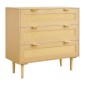 VEVOR 3 Συρταριέρα Rattan Dresser, Μοντέρνα ντουλάπα συρταριέρα για υπνοδωμάτιο, Natural Rattan συρταριέρα με μεταλλικές λαβές & ξύλινα πόδια, οργάνωση ρούχων και αποθήκη για υπνοδωμάτιο, σαλόνι, διάδρομος