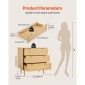 VEVOR 3 Συρταριέρα Rattan Dresser, Μοντέρνα ντουλάπα συρταριέρα για υπνοδωμάτιο, Natural Rattan συρταριέρα με μεταλλικές λαβές & ξύλινα πόδια, οργάνωση ρούχων και αποθήκη για υπνοδωμάτιο, σαλόνι, διάδρομος
