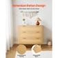 VEVOR 3 Συρταριέρα Rattan Dresser, Μοντέρνα ντουλάπα συρταριέρα για υπνοδωμάτιο, Natural Rattan συρταριέρα με μεταλλικές λαβές & ξύλινα πόδια, οργάνωση ρούχων και αποθήκη για υπνοδωμάτιο, σαλόνι, διάδρομος