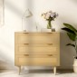 VEVOR 3 Συρταριέρα Rattan Dresser, Μοντέρνα ντουλάπα συρταριέρα για υπνοδωμάτιο, Natural Rattan συρταριέρα με μεταλλικές λαβές & ξύλινα πόδια, οργάνωση ρούχων και αποθήκη για υπνοδωμάτιο, σαλόνι, διάδρομος