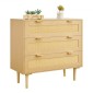 VEVOR 3 Συρταριέρα Rattan Dresser, Μοντέρνα ντουλάπα συρταριέρα για υπνοδωμάτιο, Natural Rattan συρταριέρα με μεταλλικές λαβές & ξύλινα πόδια, οργάνωση ρούχων και αποθήκη για υπνοδωμάτιο, σαλόνι, διάδρομος