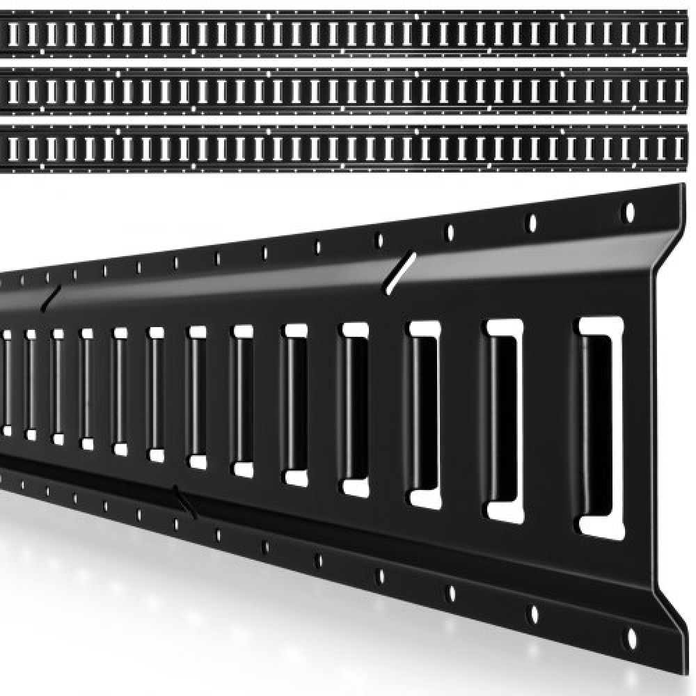 Ράγες δεσίματος VEVOR E-Track, 4 Pack, 2,3 m E Rail Track που ασφαλίζουν φορτίο και βαριά φορτία έως 909 kg, Σύστημα δεσίματος τρέιλερ Κατάλληλο για γκαράζ, φορτηγά, δέσιμο μοτοσυκλετών, βάσεις ATV