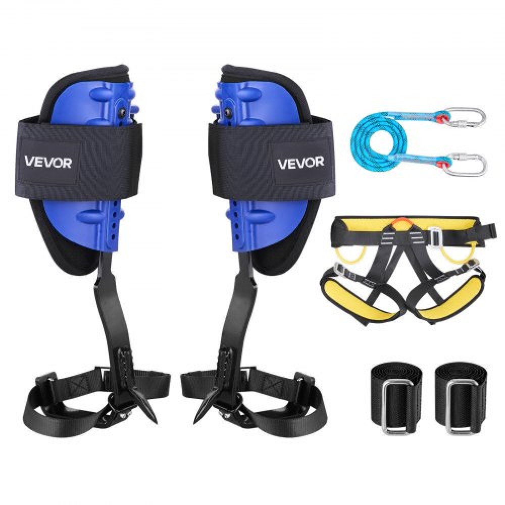 VEVOR Tree Climbing Spikes Set, Εργαλείο αναρρίχησης δέντρων με ρυθμιζόμενο ύψος με ιμάντες & λουριά, χωρητικότητα 159 kg, δενδροκομικός εξοπλισμός βαρέως τύπου Steel Climb Spurs για κυνήγι συλλογής φρούτων