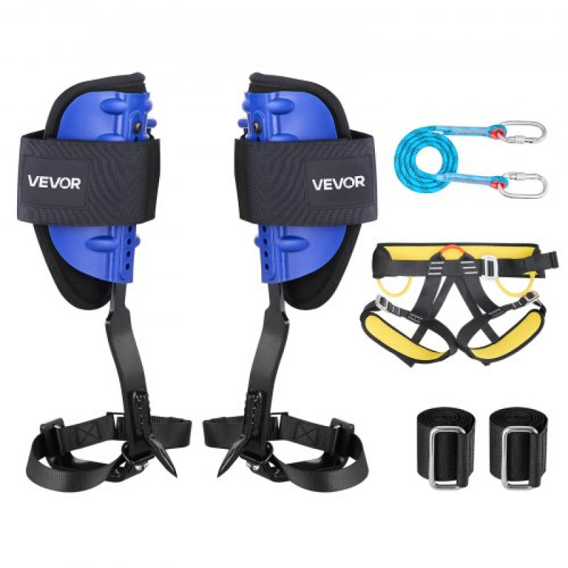 VEVOR Tree Climbing Spikes Set, Εργαλείο αναρρίχησης δέντρων με ρυθμιζόμενο ύψος με ιμάντες & λουριά, χωρητικότητα 159 kg, δενδροκομικός εξοπλισμός βαρέως τύπου Steel Climb Spurs για κυνήγι συλλογής φρούτων