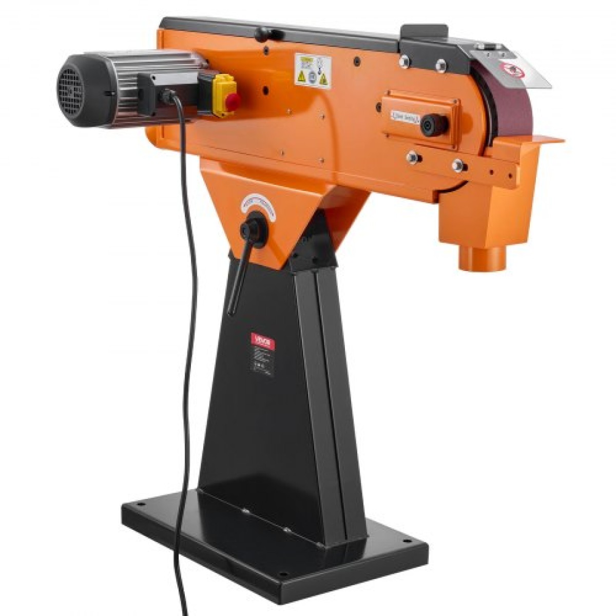 VEVOR 76mm x 2007 mm Belt Grinder Trinder, 2100W 900RPM Λειαντικό μηχάνημα λείανσης βιομηχανικής ποιότητας με ρυθμιζόμενη γωνία 0° - 45° και θύρα συλλογής σκόνης για επαγγελματική ξυλουργική επεξεργασία μετάλλων
