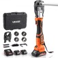 VEVOR Cordless Pipe Tool Kit, 18V Electric Pipe Crimping Tool for PEX & Aluminium-Plastic Tubes - με U16, U20, U25, U32 Press Jaws, 2pcs 2AH Batteries, Fast Charger & Carrying Case