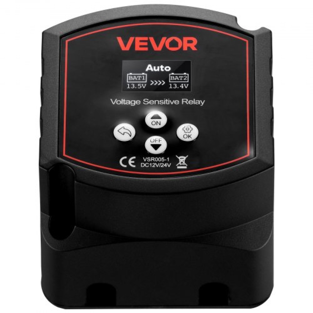VEVOR Dual Battery Isolator Kit, 12V 300 Amp 33,6 mm² (2 AWG), χειροκίνητο και αυτόματο VSR Voltage Sensitive Relay με βολτόμετρο, οθόνη LCD, Smart Battery Isolator, Συμβατό με μπαταρίες λιθίου, για UTV, ATV