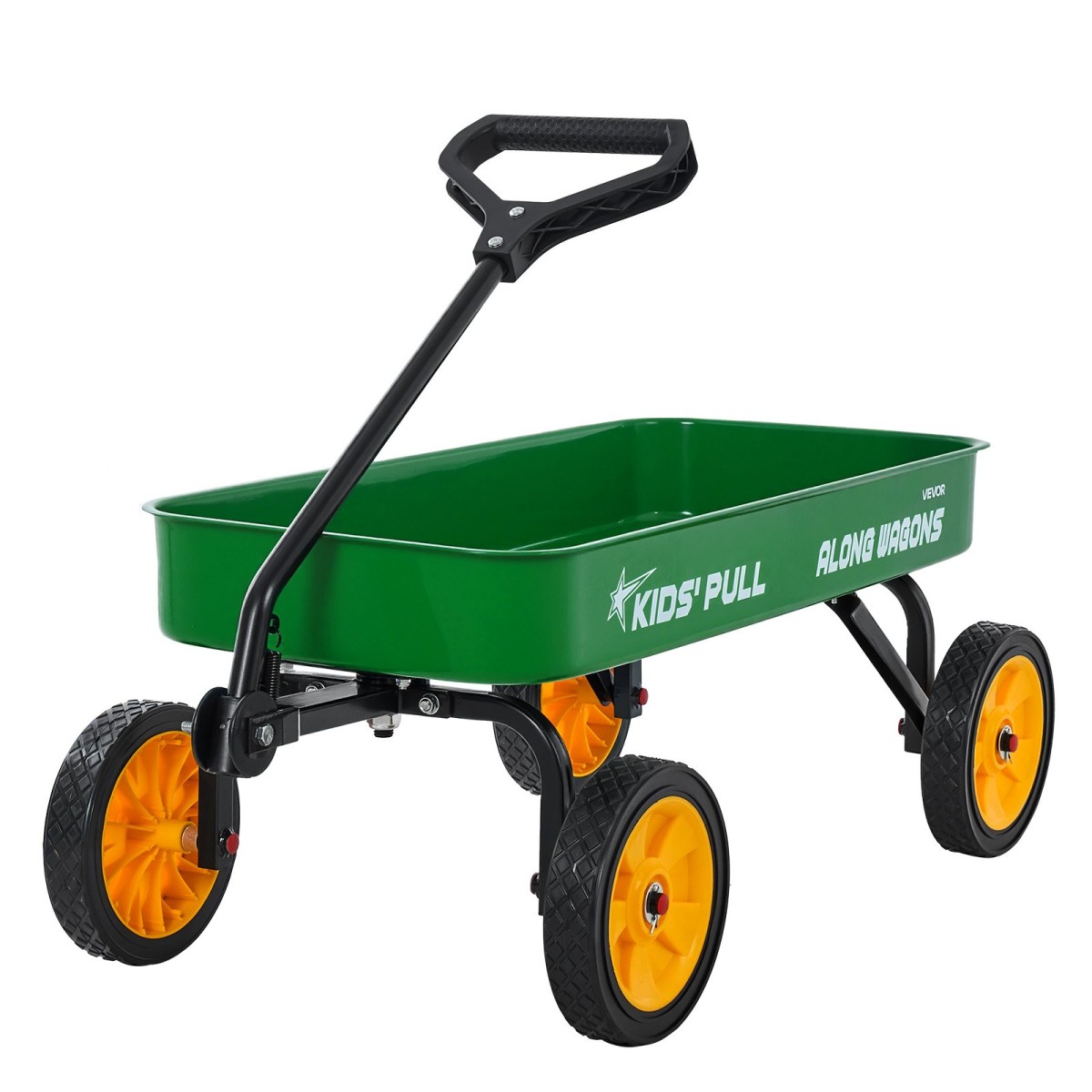VEVOR Pull-Along Βαγόνι για παιδιά, Βαγόνια νηπίων 101 cm, Υποστηρίζει έως 80 κιλά, Βαγόνια παντός εδάφους με λαβή, Δώρο γενεθλίων για παιδική κηπουρική Παραλία Κάμπινγκ, Πράσινο