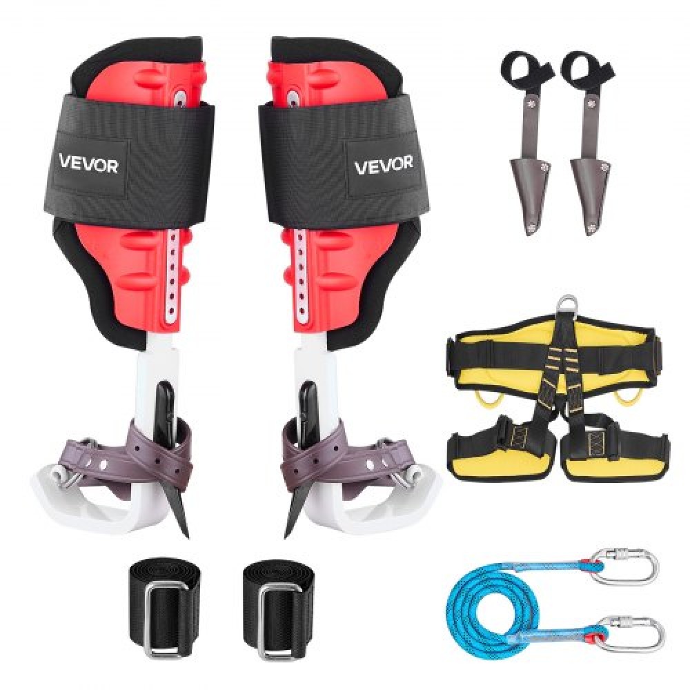 VEVOR Tree Climbing Spikes Set, Εργαλείο αναρρίχησης δέντρων με ρυθμιζόμενο ύψος με ιμάντες & προστατευτικά ακίδων, χωρητικότητα 159 kg, ανθεκτικό αλουμίνιο Climb Spurs Δενδροκομικός εξοπλισμός για κυνήγι συλλογής φρούτων