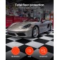VEVOR Πλακάκια δαπέδου γκαράζ Interlocking, 16 Pack 513 x 513 x 5 mm Interlocking Modular Floor Garage Poils, Diamond Plate Αντιολισθητικά χαλάκια PVC για εργαστήριο, Αποθήκη, Εργαλειοθήκη, Γκρι γραφίτη