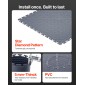 VEVOR Πλακάκια δαπέδου γκαράζ Interlocking, 16 Pack 513 x 513 x 5 mm Interlocking Modular Floor Garage Poils, Diamond Plate Αντιολισθητικά χαλάκια PVC για εργαστήριο, Αποθήκη, Εργαλειοθήκη, Γκρι γραφίτη