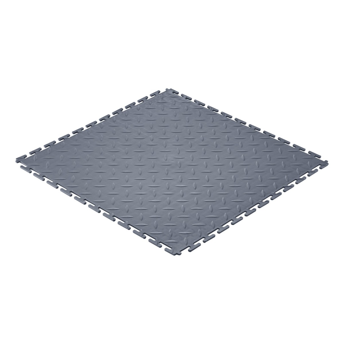 VEVOR Πλακάκια δαπέδου γκαράζ Interlocking, 16 Pack 513 x 513 x 5 mm Interlocking Modular Floor Garage Poils, Diamond Plate Αντιολισθητικά χαλάκια PVC για εργαστήριο, Αποθήκη, Εργαλειοθήκη, Γκρι γραφίτη