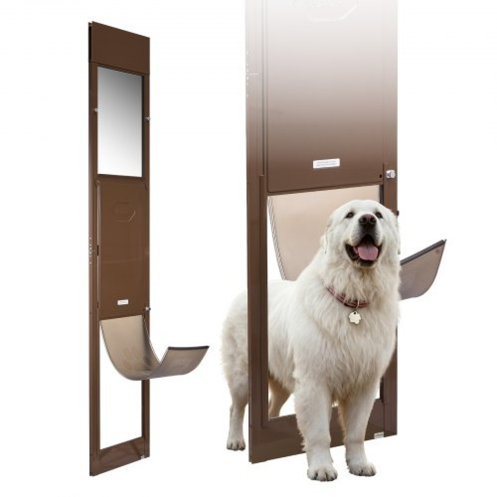 VEVOR Dog Dog Door για Συρόμενη Γυάλινη Πόρτα, 1927 mm έως 2040 mm Ρυθμιζόμενο ύψος, Σκελετός από κράμα αλουμινίου με μεταλλικούς περιστρεφόμενους μεντεσέδες, σχέδιο κλειδαριάς, 346 x 600 mm πτερύγιο, συρόμενη γυάλινη πόρτα για κατοικίδια για ενοικιαστές