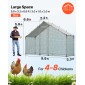 VEVOR Large Metal Chicken Coop, 3 x 1 x 2 m, Walk-in Chicken Run House με αδιάβροχο κάλυμμα & στιβαρό σκελετό, στυλό πάπιας κλουβιού πουλερικών Spire Roof για χρήση σε εξωτερική αυλή σε φάρμα για κουνελόχηνα