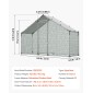 VEVOR Large Metal Chicken Coop, 3 x 1 x 2 m, Walk-in Chicken Run House με αδιάβροχο κάλυμμα & στιβαρό σκελετό, στυλό πάπιας κλουβιού πουλερικών Spire Roof για χρήση σε εξωτερική αυλή σε φάρμα για κουνελόχηνα